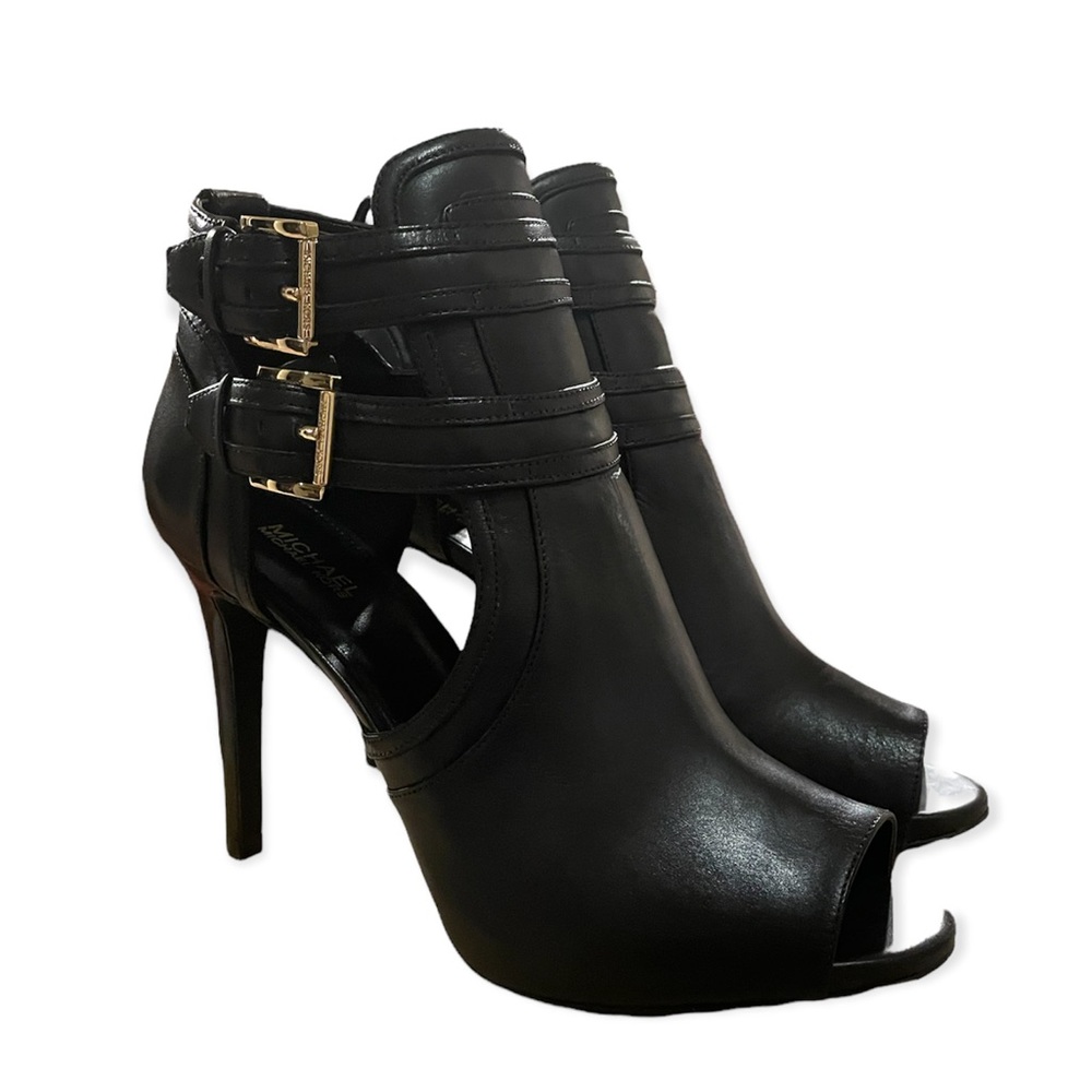 Michael Kors Blaze Open Toe Leather Bootie